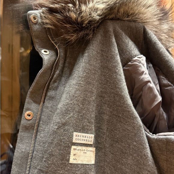 BRUNELLO CUCINELLI Fur-Trimmed Knee-Length Coat - Picture 7 of 8